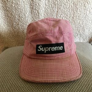 Pink & White Plaid Supreme Hat